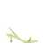 3JUIN 'Eloise' Green Sandals with Rhinestone Embellishment and Spool Heel in Viscose Blend Woman Yellow