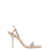 3JUIN 'Eloise' Beige Sandals with Rhinestone Embellishment and Spool Hight Heel in Viscose Blend Woman Beige