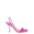 3JUIN 'Eloise' Pink andals with Rhinestone Embellishment and Spool Hight Heel in Viscose Blend Woman Pink