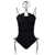 ANDREADAMO Black Ribbed Body-Suit With Cut-Out Detail And Halterneck In Viscose Blend Woman Black