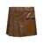 ANDERSSON BELL 'Arina' Brown Pleated Mini Skirt with Heart and Patch Pocket Detail in Faux Leather Woman Brown