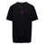 Balmain Black T-Shirt with Front Logo Embroidery in Organic Cotton Man Black