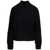 P.A.R.O.S.H. Black Mock Neck Sweatshirt with Long Sleeves in Cashmere Woman Black