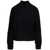 P.A.R.O.S.H. Black Mock Neck Sweatshirt With Long Sleeves In Cashmere Woman Black