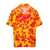ERL Orange Bowling Shirt with Tropical Flowers Print in Viscose Multicolor