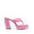 GIA BORGHINI Pink Glossy Finish Square Toe Sandals In Leather Woman PINK