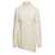 Jil Sander White Mock Neck Jumper With Asymmetric Hem In Wool Woman Beige