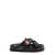 Thom Browne Criss Cross Strap Sandals with Logo in Black Leather Man BLACK