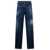 DSQUARED2 'San Diego' Blue Jeans with Destroyed Detailing and All-Over Rhinestones in Stretch Cotton Denim Woman BLU
