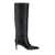 Paris Texas Black High Boots With Stiletto Heel In Croco Embossed Leather Woman Black
