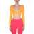 MSGM Msgm Wrap Knitted Crop Top ORANGE