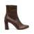 BY FAR Brown Pointed Ankle Boots with Chunky Heel in Leather Woman BROWN