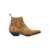 SONORA SONORA Idalgo flower ankle boots CIGAR