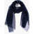 CORNELIANI Cashmere Blend Foulard With Embroidered Logo Blue