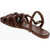 HEREU Leather Cabersa Ankle- Strap Sandals With Braided Design Brown