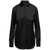 PLAIN Black Long-Sleeved Blouse And Button Fastening In Satin Woman BLACK