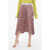 ROKH Gun Club Checked Pleated Maxi Skirt With Logoed Drastring Wa Red