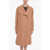 AERON Wool-Blend Coat With Asymmetric Fastening And Logoed Applica Brown