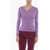 AERON V Neck Frame Wool Blend Sweater Violet