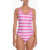 Balmain All-Over Logo Printed Olimpionic One Piece Swimsuit Pink