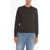 Bottega Veneta Crew Neck Wool Sweater With Buttoned Detail Brown