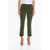 QL2 Corduroy Cropped Trousers With Flared Leg Green