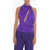Versace Cut-Out Draped Top With Halter Neck Violet