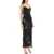 DES PHEMMES Silk Chiffon Maxi Dress With Crystal Appliques BLACK