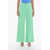 ROTATE Birger Christensen Double-Pleat Naya Flared Pants With Silver Button Green