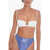 Nanushka Seersucker Fabric Bandeau Mahy Bikini Top With Frontwire White