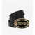 Versace Jeans Couture Leather Belt With Maxi Logoed Buckle 30Mm Black