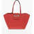 Versace Jeans Couture Textured Faux Leather Tote Bag With Silver-Ton Red