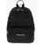 Versace Jeans Couture Solid Color Nylon Backpack With Logoed Detail Black