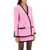 Alessandra Rich Double-Breasted Boucle Tweed Jacket PINK