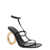 Ferragamo 'Elina' Black Sandals with Sculptural Gancini Heel in Leather Woman BLACK