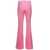 Versace Pink Flare Pants with Tonal Logo Lettering in Wool Woman Pink