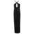 MONOT Monot Cut-Out Detail Silk Crepe Long Dress Black