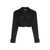 JACQUEMUS 'Le Chemise Machou' Black Gathered Cropped Shirt In Cotton And Linen Woman Jacquemus BLACK