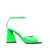 THE ATTICO 'Piper' Neon Green Sandals With Pyramid Heel In Eco Patent Leather Woman The Attico GREEN