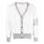Thom Browne Thom Browne Jersey Stitch Raglan Sleeve Relaxed V Neck Cardigan In Shetland Wool With 4 Bar Stripe Clothing WHITE