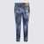 DSQUARED2 Dsquared2 Navy Blue Denim Medium Stapled Clean Wash Skater Jeans Blue