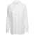 Burberry White Oversized Shirt with All-over Embroidery Print in 'Mulberry' Silk Woman White