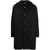 Jil Sander JIL SANDER Long cotton parka with hood and logo print BLACK