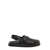 Dolce & Gabbana Black Clogs With Buclkle And Logo Plaque In Smooth Leather Man Black