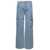 AGOLDE 'Mika' Light Blue Cargo Jeans with Wide Leg in Stretch Cotton Denim Woman Blu