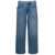 AGOLDE 'Fusion' Light Blue 5-Pocket Style Wide Jeans in Cotton Denim Woman Blu