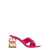 Dolce & Gabbana Fuchsia Mules with DG Logo Heel in Patent Leather Woman Pink