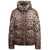 Dolce & Gabbana Brown Down Jacket with High-Neck with All-Over Leo Print in Nylon Woman Brown