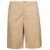 Kenzo Beige Cargo Shorts With Logo Patch In Cotton Man Beige
