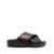 Jil Sander Black Slides with Padded Crossover Straps in Leather Wpman Jil Sander Black